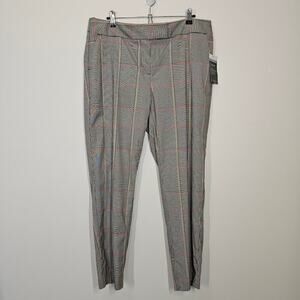 Liz Claiborne Plaid Classic Emma Tappered Ankle career ankle office pant size 14